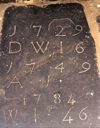 The gravestone of Angharad James and her son Dafydd Wiliam